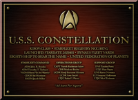 USS CONSTELLATION Dedication Plaque